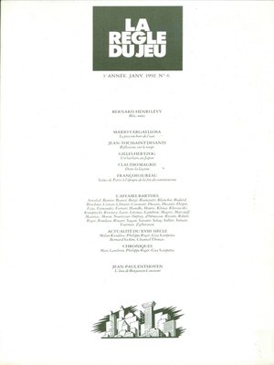 cover image of La règle du jeu n°06